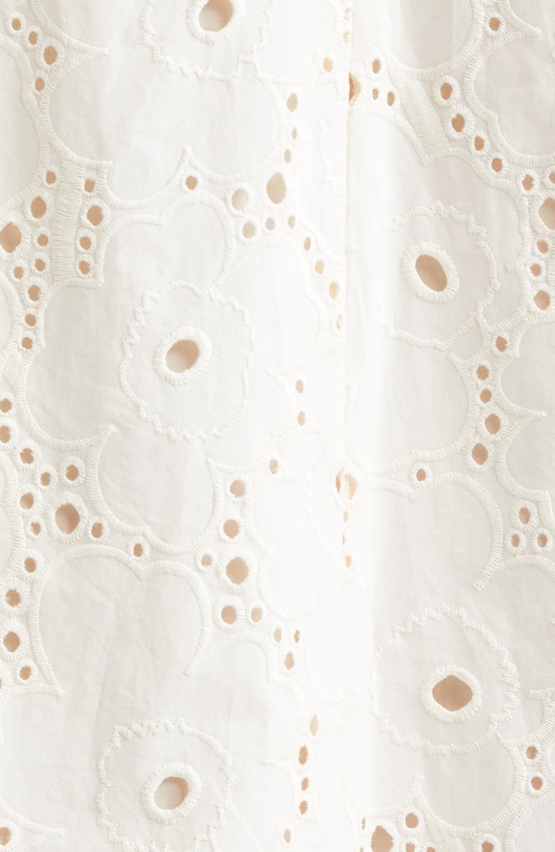 Marimekko Alvariinsa Unikko Cotton Eyelet Maxi Dress, Alternate, color, Off White