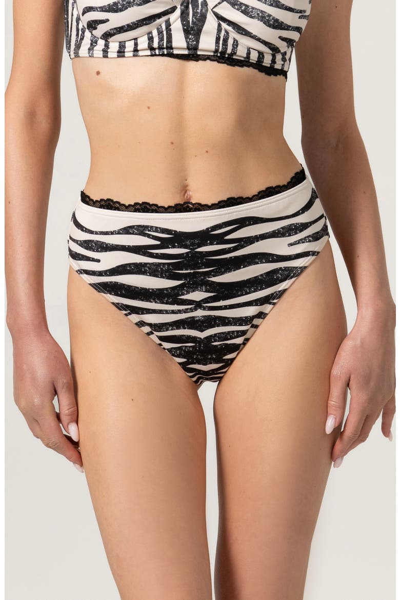 Zebra Stripe Bikini Bottom, Main, color, White