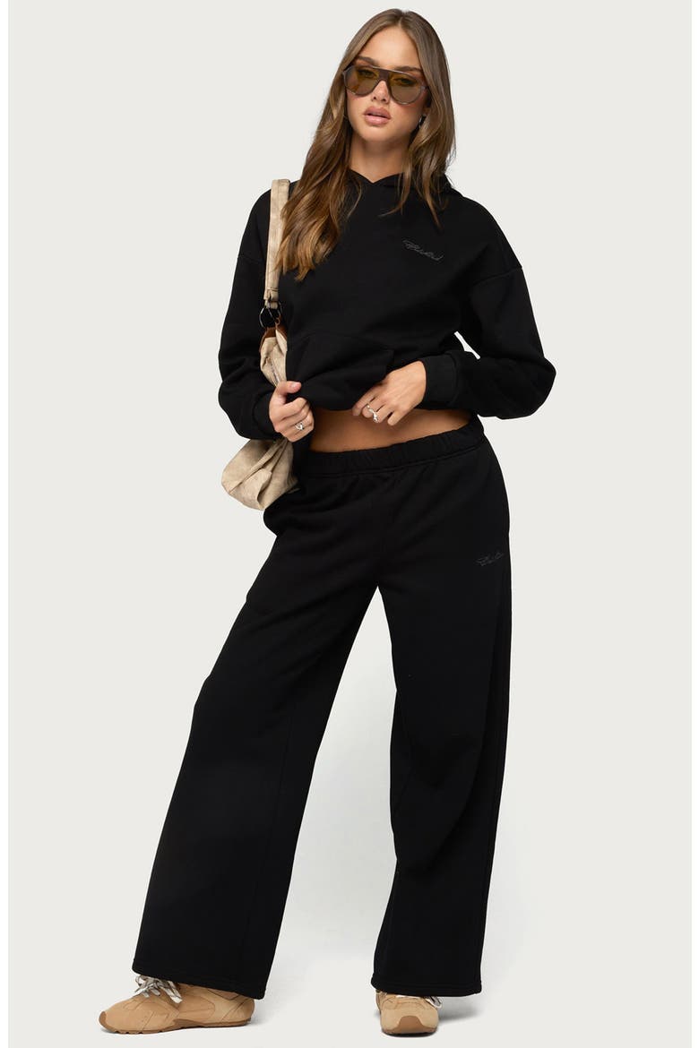 Basic Girl Wide Leg Sweatpants, Alternate, color, BLACK