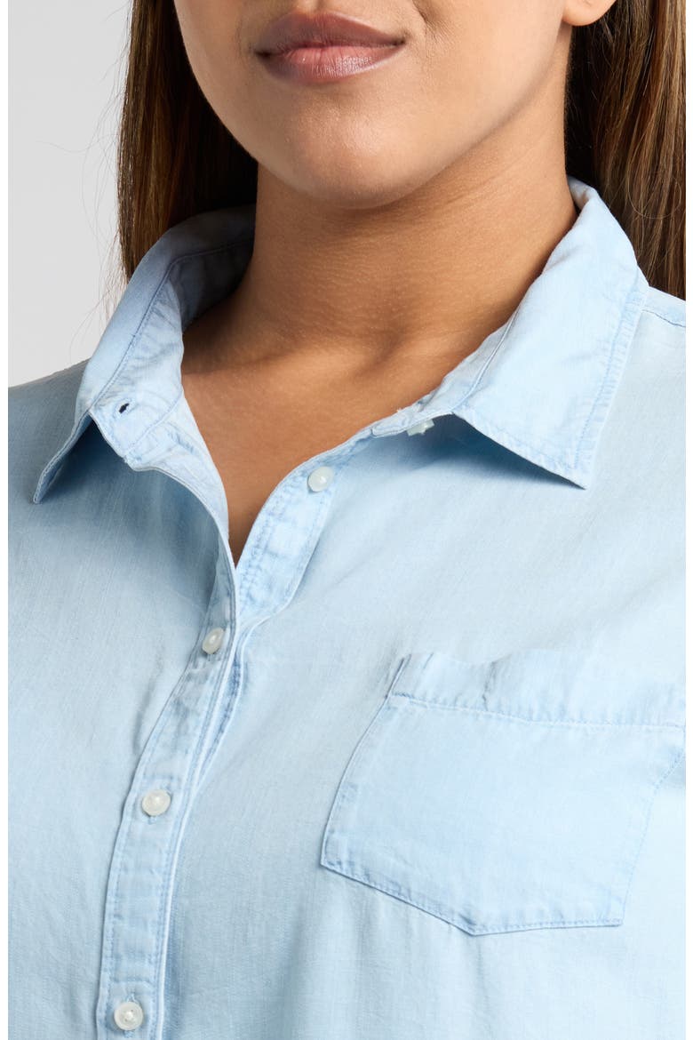 Cotton Chambray Camp Shirt, Alternate, color, LIGHT WASH