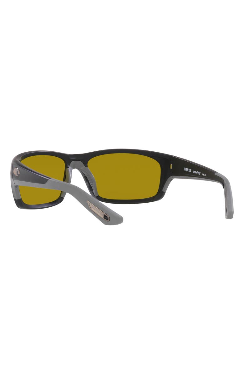 Costa Del Mar Jose Pro 62mm Polarized Rectangular Sunglasses, Alternate, color, Matte Black
