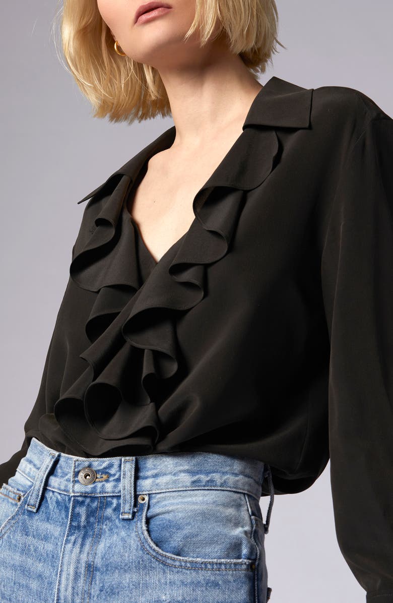Equipment Mathilda Silk Ruffle Blouse, Alternate, color, 