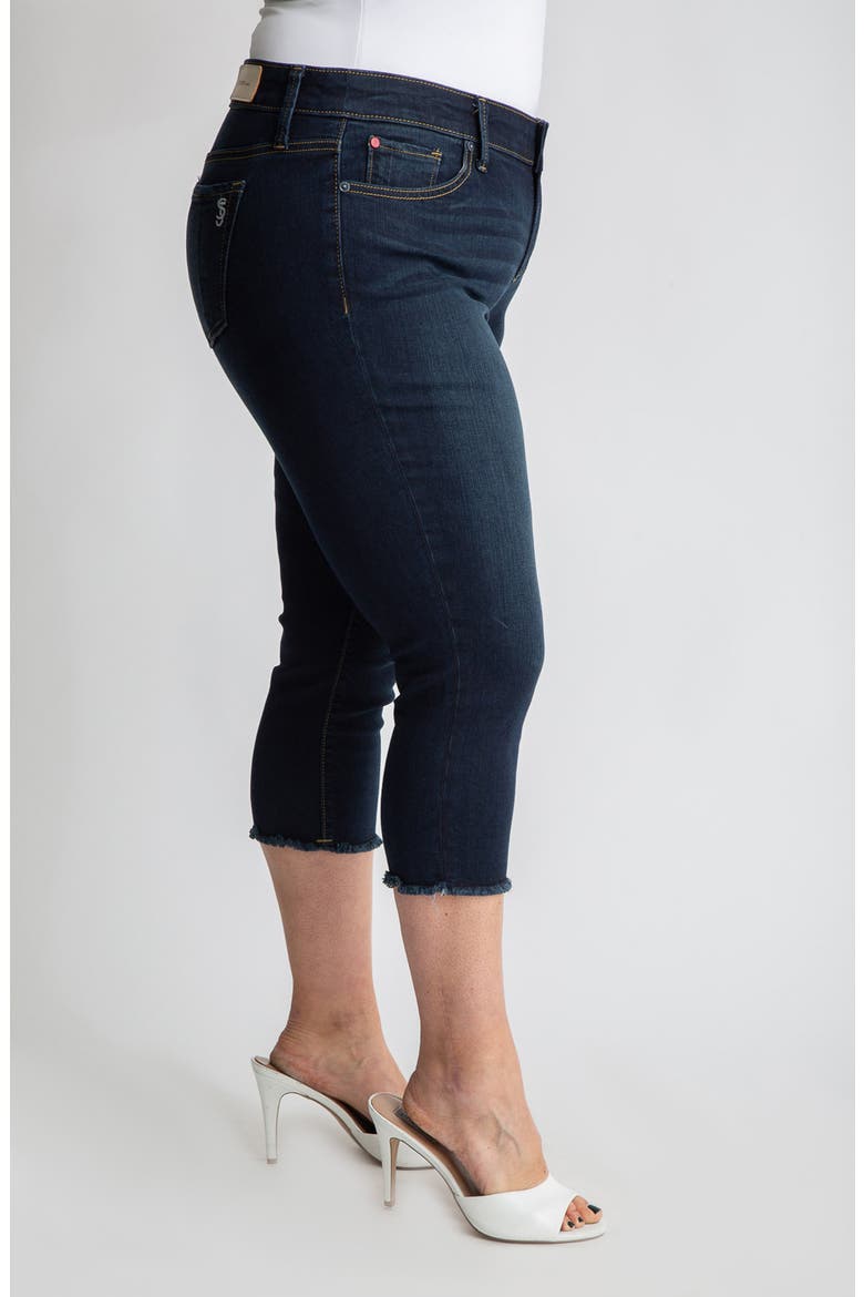 Frayed Crop Capri Jeans, Alternate, color, BAYLOR