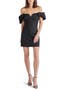 Bordeaux Off the Shoulder Stretch Cotton Minidress
