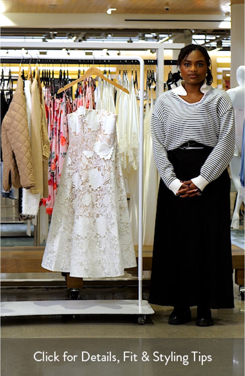 Cassandra Strapless Guipure Lace Dress, sales video thumbnail