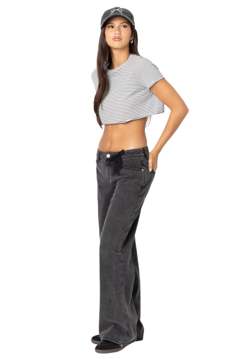 EDIKTED Stripey Crop T-Shirt, Alternate, color, 