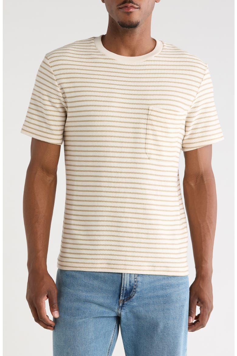 Ribbed Jacquard Stripe T-Shirt, Main, color, NATURAL STRIPE