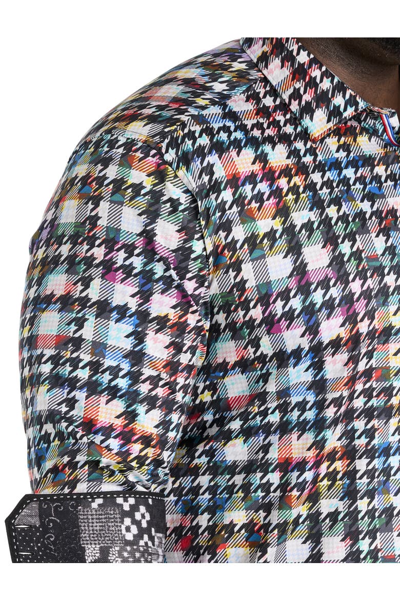 Big & Tall Algiers Houndstooth Sport Shirt, Alternate, color, MULTI