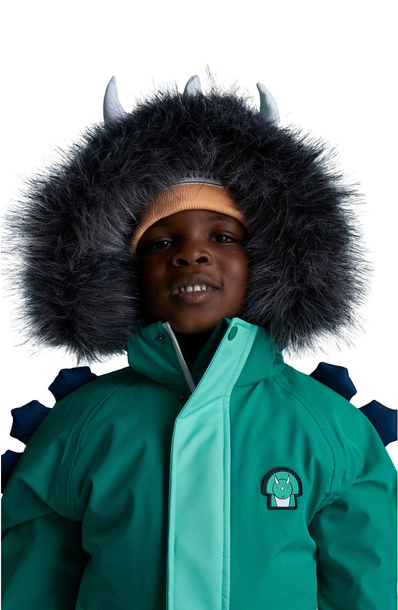 Roarsome Spike the Dinosaur Ski Jacket, Alternate, color, Green