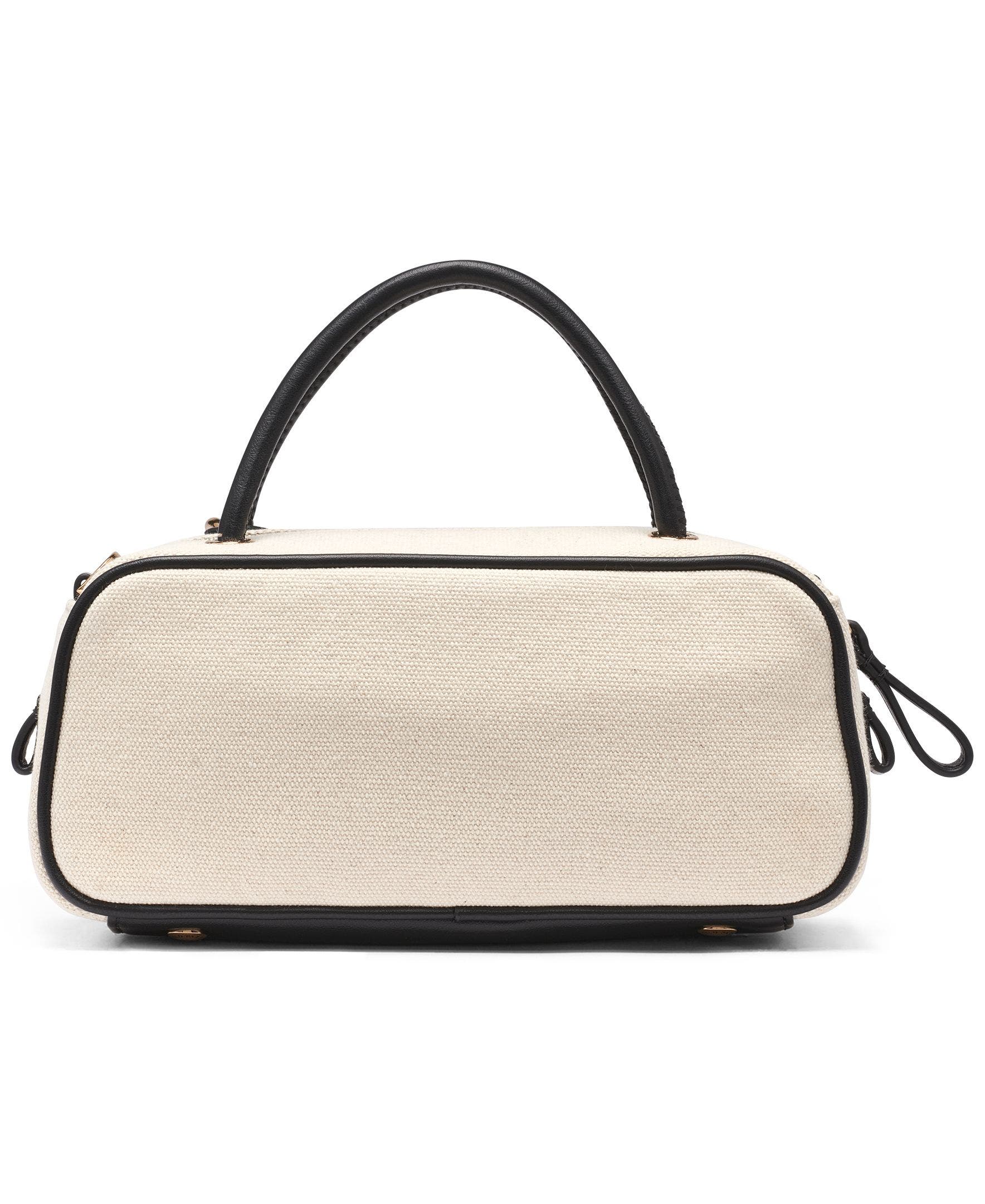 KARL LAGERFELD PARIS Zaylia Canvas Mini Crossbody, Alternate, color, Natural/Black