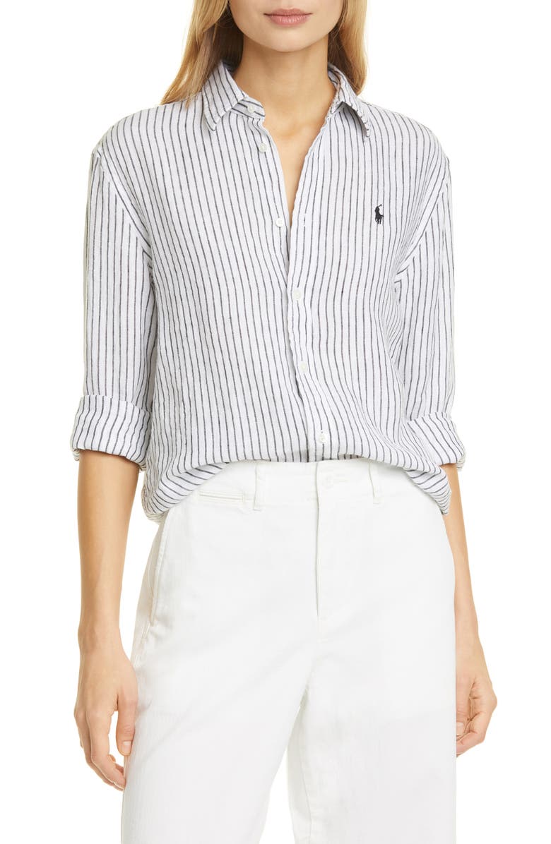 Polo Ralph Lauren Stripe Linen Shirt, Main, color,