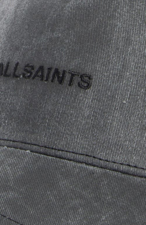 Allsaints Embroidered Logo Baseball Cap In Gray