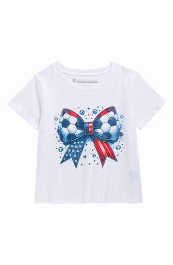 Prince Peter Kids' USA Soccer Bow Crop Graphic T-Shirt