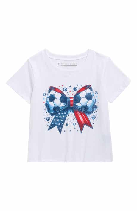 Prince Peter Kids' USA Soccer Bow Crop Graphic T-Shirt
