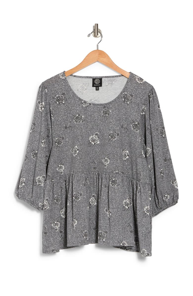 Bobeau Puff Long Sleeve Baby Doll Top, Alternate, color,