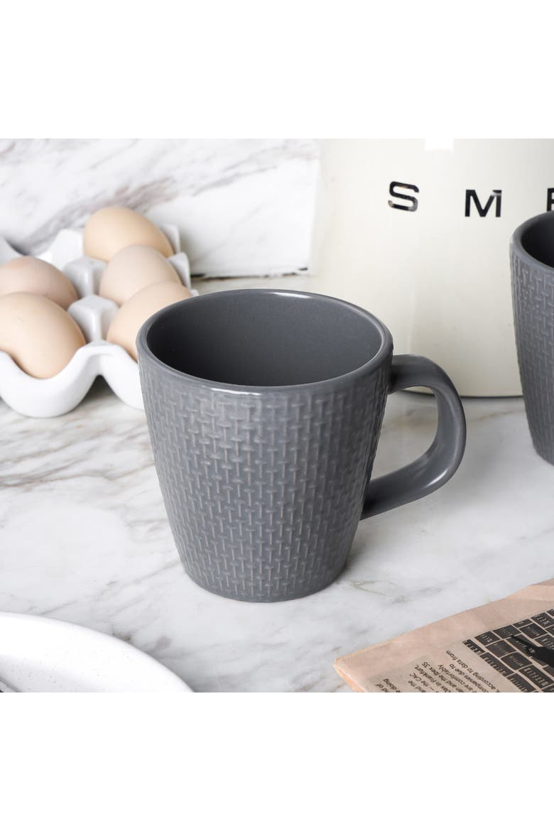 Abigael Stoneware 4-Piece Mug Set, Alternate, color, Gray