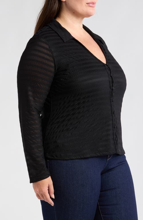 Sanctuary Lacy Mesh Button-up Shirt