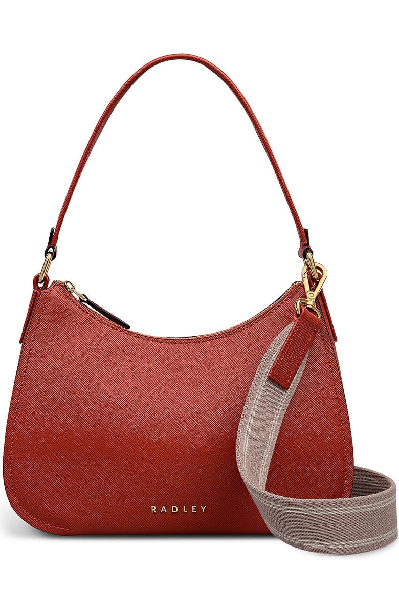 Radley Medium Crosby Leather Shoulder Bag, Main, color, Flame