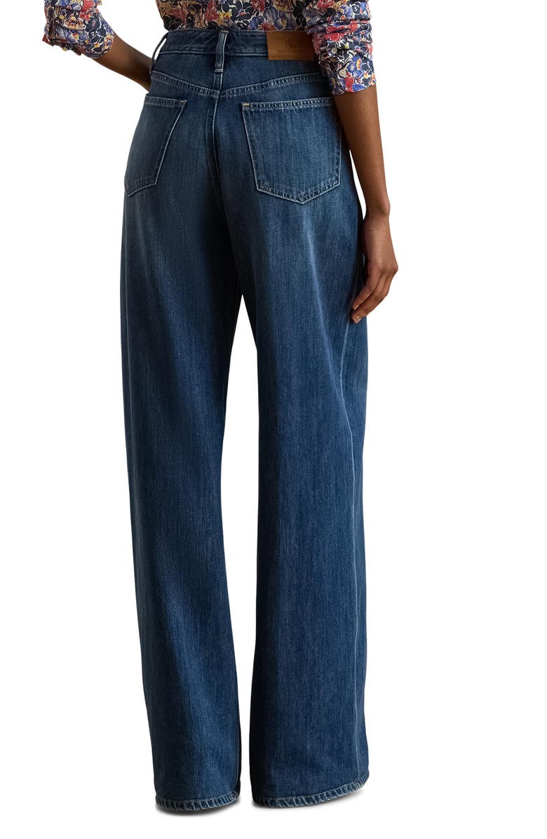 Lauren Ralph Lauren High Waist Wide Leg Jeans, Alternate, color, Maxen Wash Blue