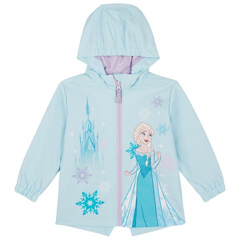 Frozen Queen Elsa Hooded Zip-Up Rain Jacket