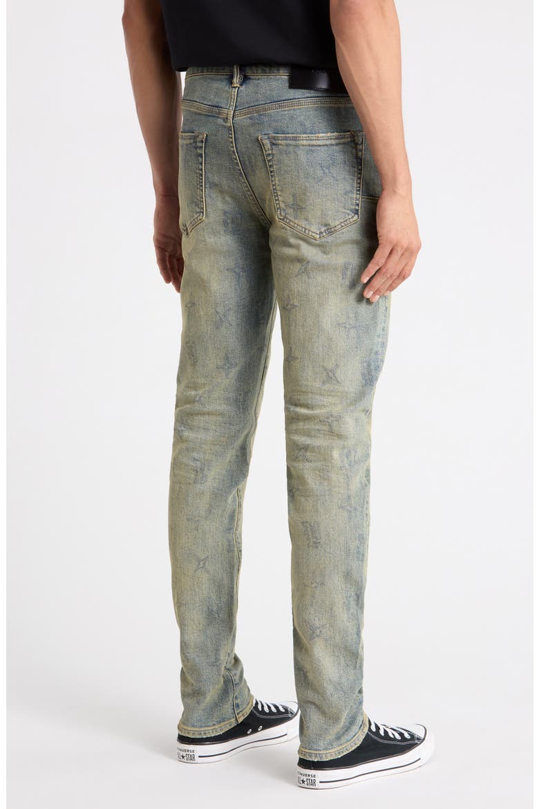 Gothic Wire Monogram Low Rise Skinny Jeans, Alternate, color, MID INDIGO