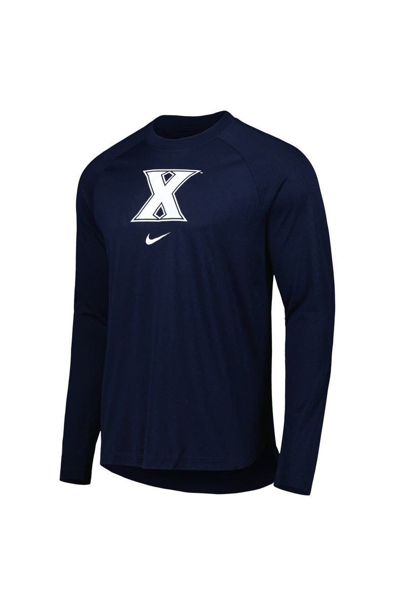 Nike Men's Nike Navy Xavier Musketeers Spotlight Raglan Performance Long Sleeve T-Shirt, Alternate, color, 