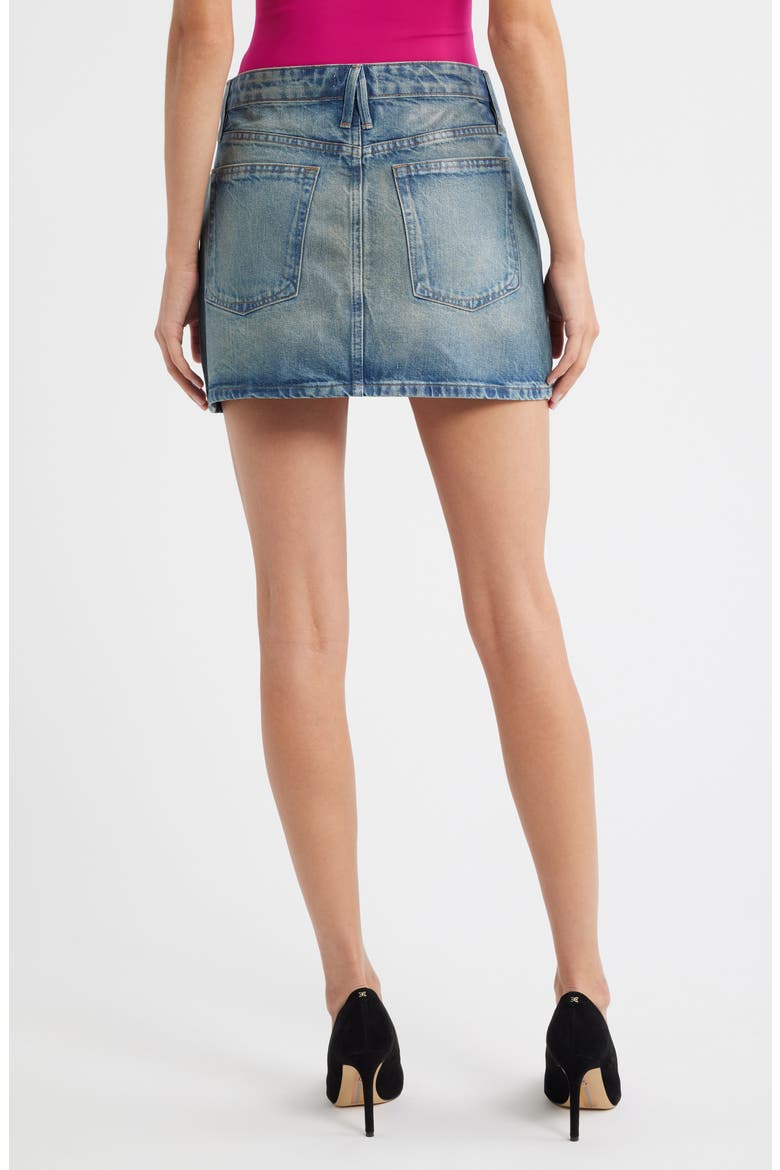 Good '90s Coated Denim Miniskirt, Alternate, color, INDIGO927