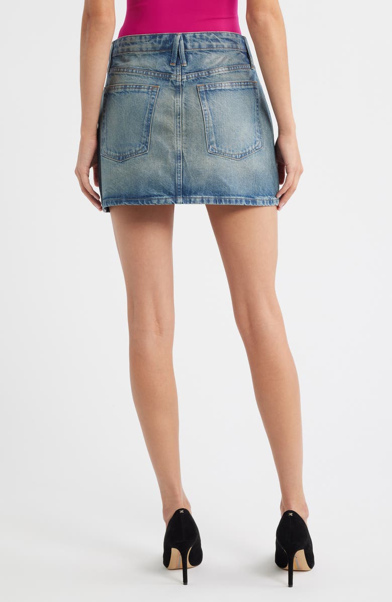 Good American Good '90s Coated Denim Miniskirt, Alternate, color, Indigo927