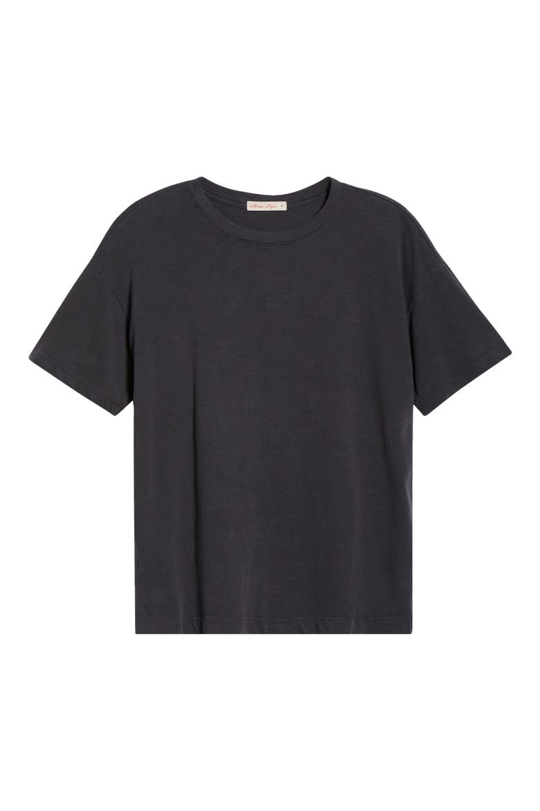 Oversize Cotton Slub T-Shirt, Alternate, color, BLACK