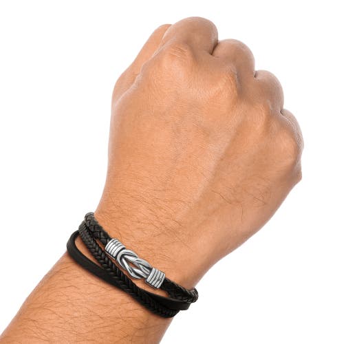 Lucky Brand Knot 3-row Super-fiber Leather Bracelet In Brown