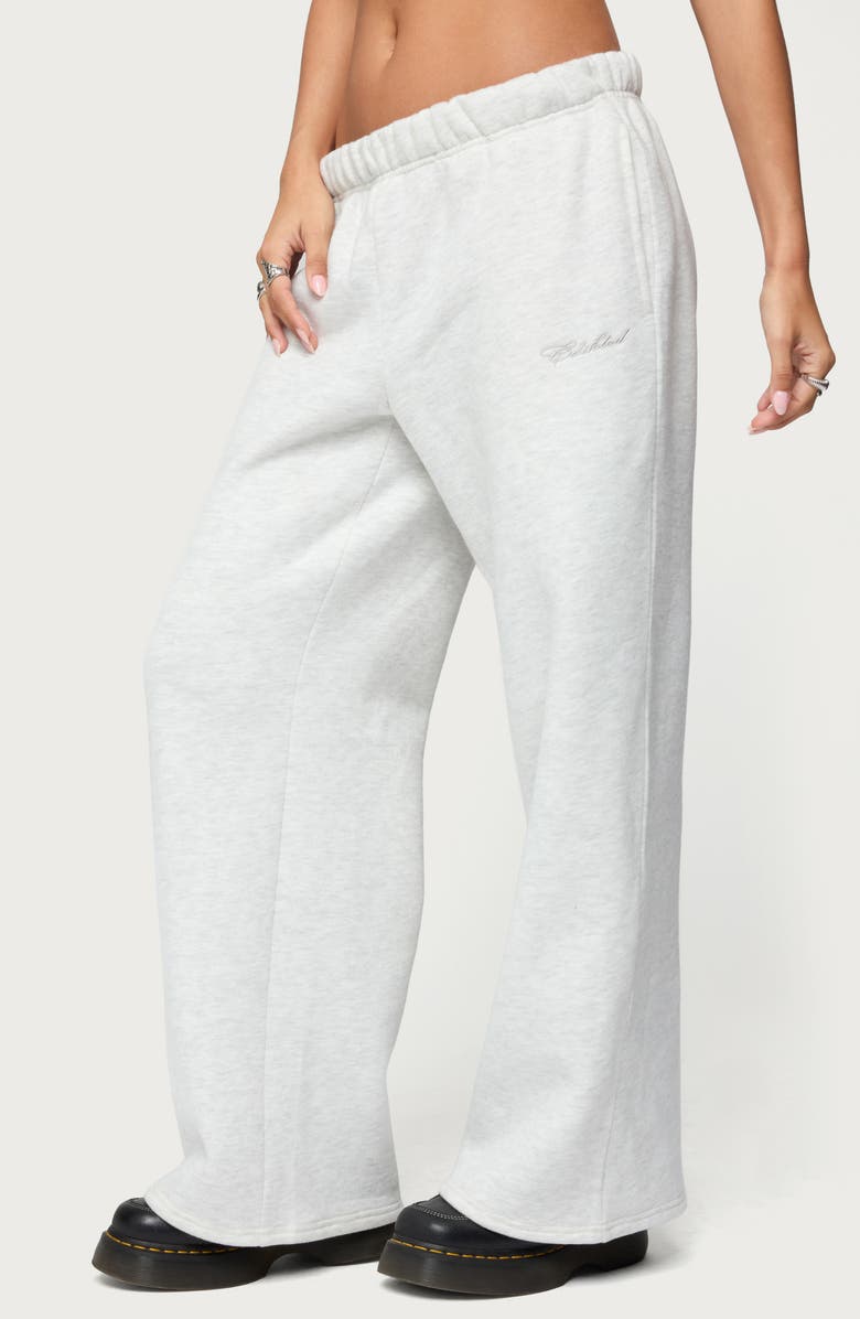 EDIKTED Basic Girl Wide Leg Sweatpants, Alternate, color, 