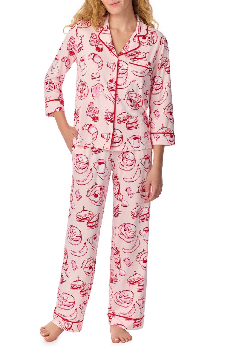 print crop pajamas, Main, color, PINK/ PRINT