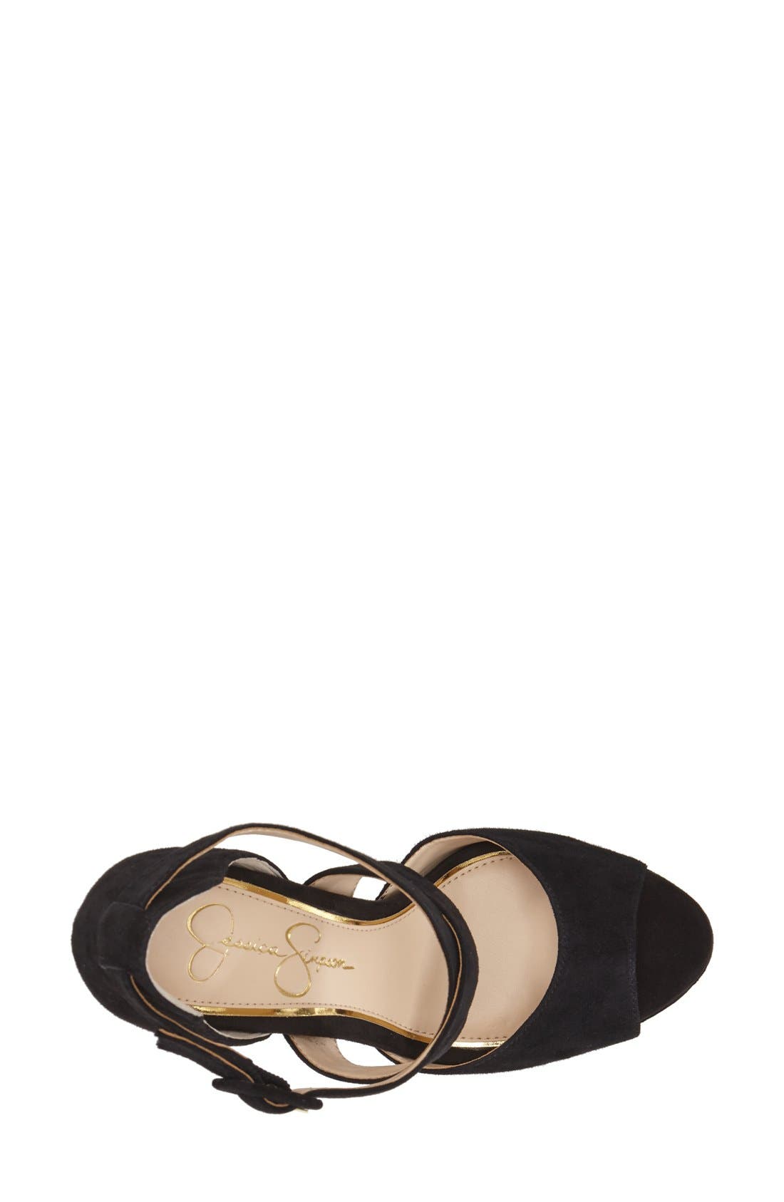 'Derian' Platform Sandal, Alternate, color, BLACK DUSTY GLITTER FABRIC