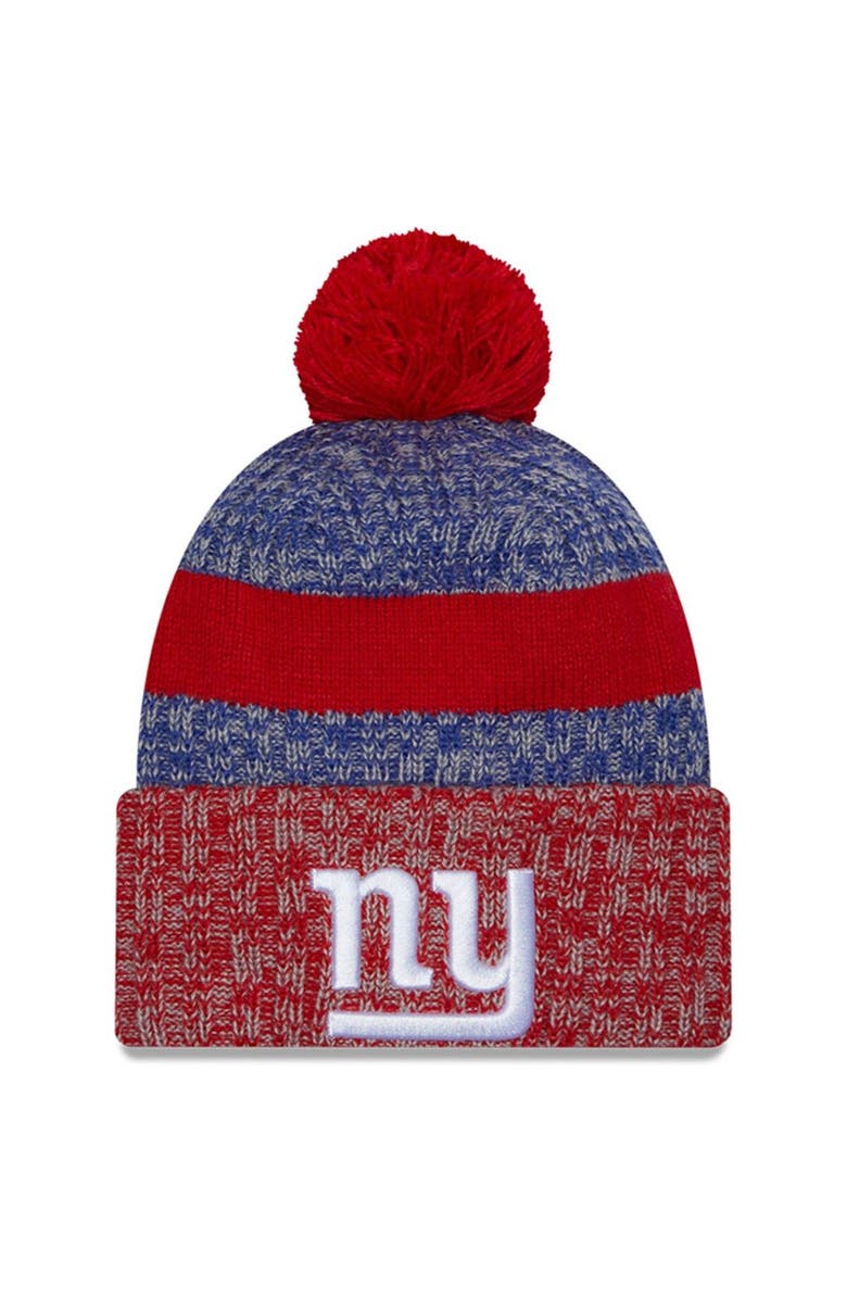 New Era Men's New Era  Royal/Red New York Giants 2023 Sideline Sport Cuffed Pom Knit Hat, Main, color, 