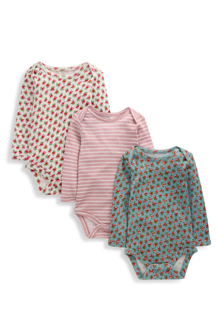 Kids' 3-Pack Pointelle Bodysuits, Main, color, MULTI FLORAL