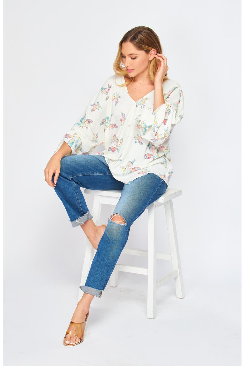 Rainbow Eagle Tie Top, Alternate, color, IVORY
