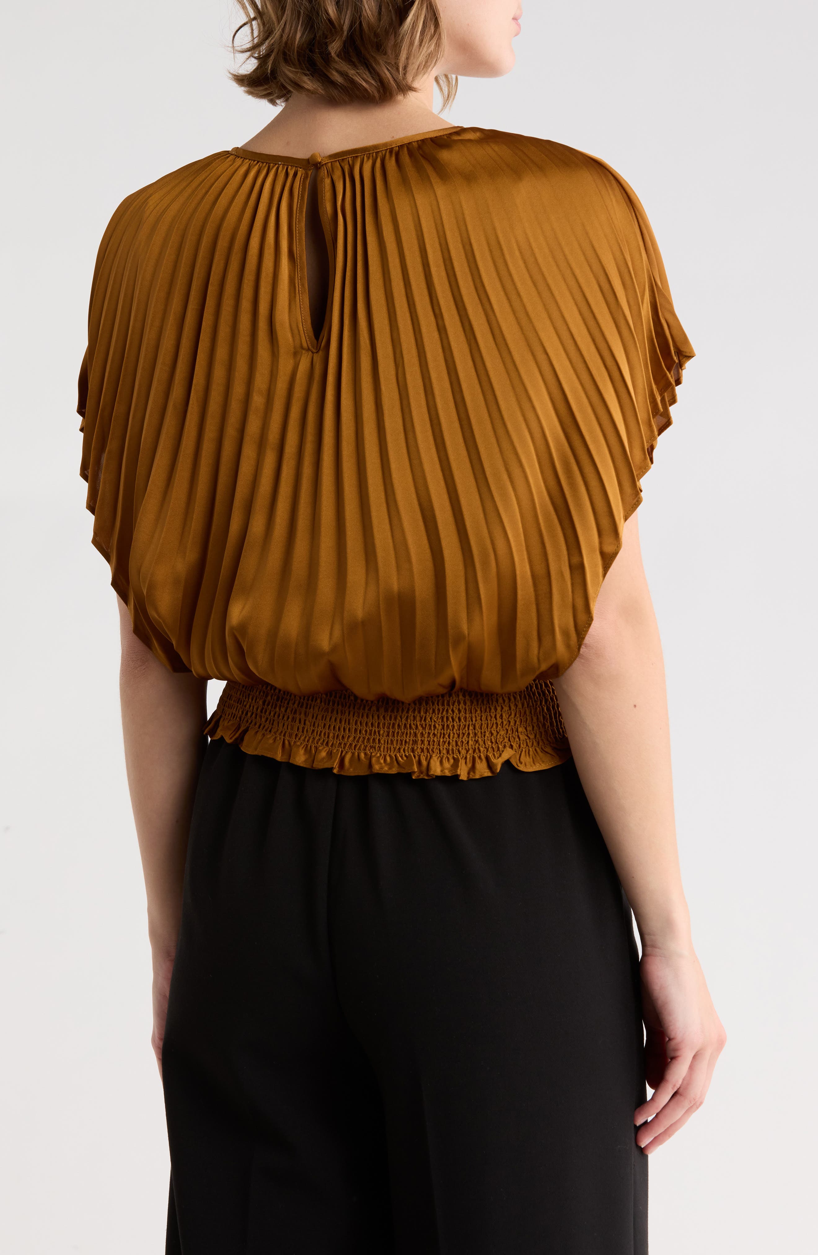 Pleated Smocked Waist Top - image 2