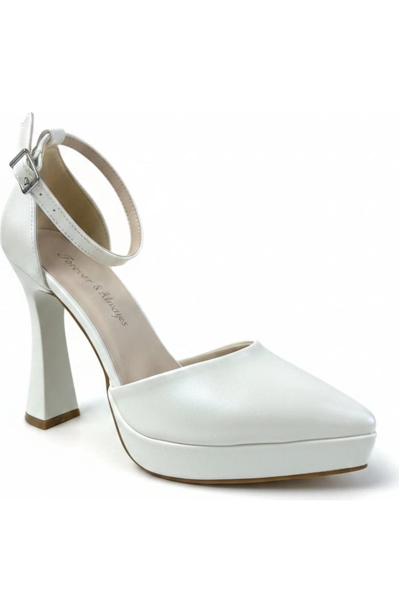 Forever & Always Shoes Aster Pointed Toe Wedding Platform Pump, Main, color, Ivory