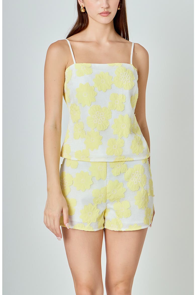 Floral-Netted Shorts, Alternate, color, WHITE/YELLOW