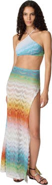 Missoni Long Skirt In Shaded Lamé Viscose With Slit