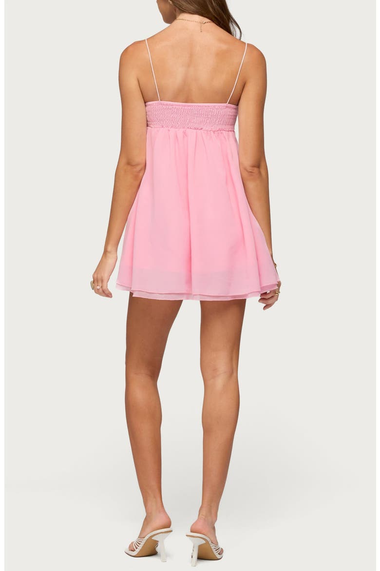 Ariellah Chiffon Babydoll Minidress, Alternate, color, PINK