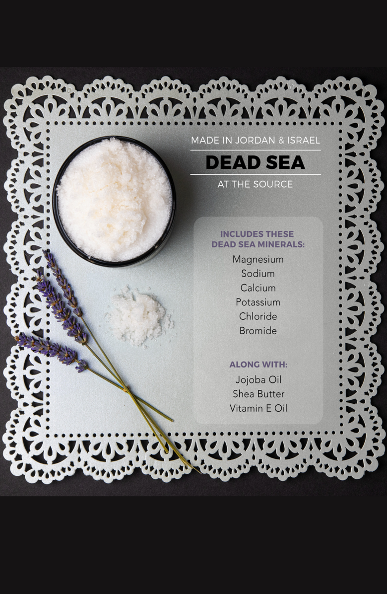 Lovery Lavender Dead Sea Salt Scrub - 22oz Skin Exfoliation, Alternate, color, Black