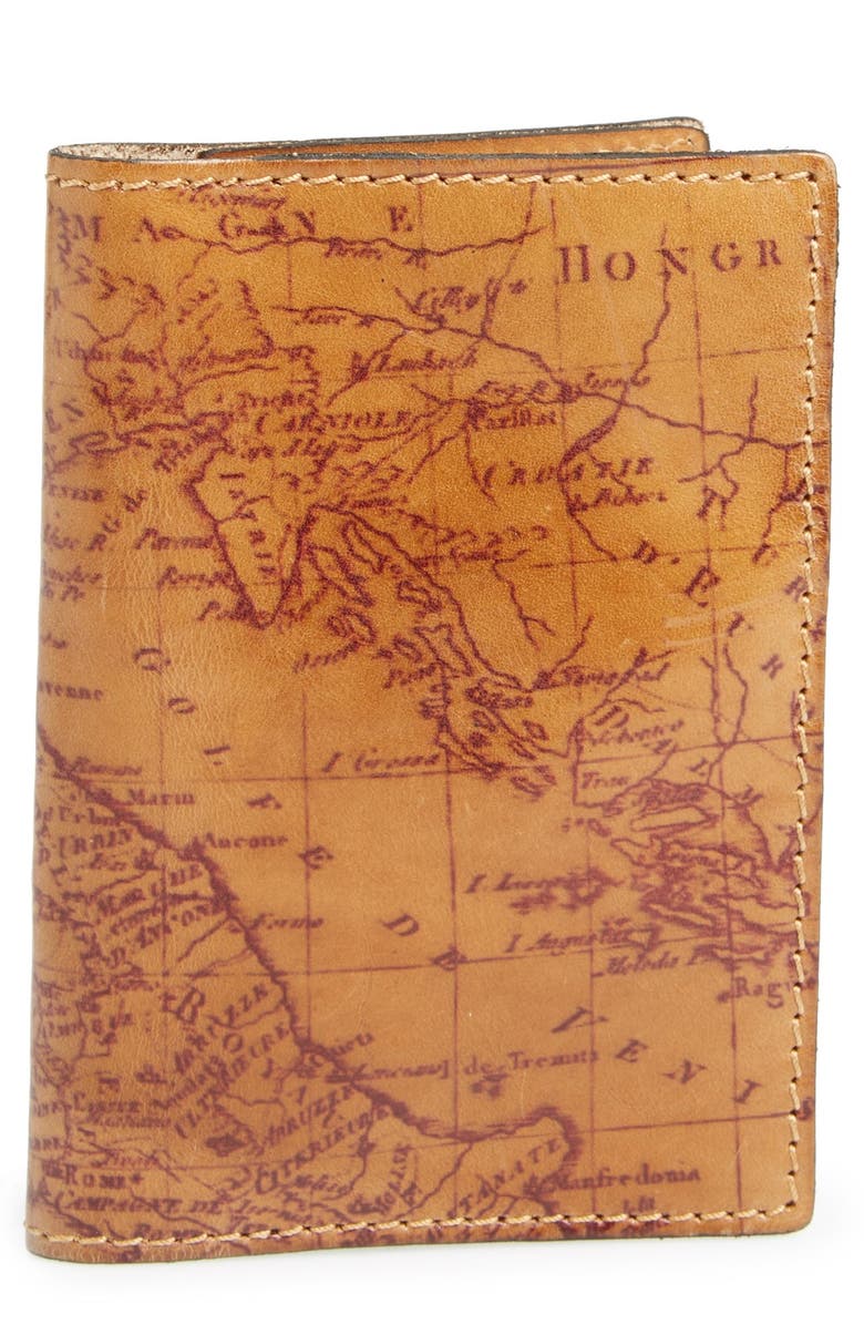 Patricia Nash Map Print Leather Passport Holder, Main, color,