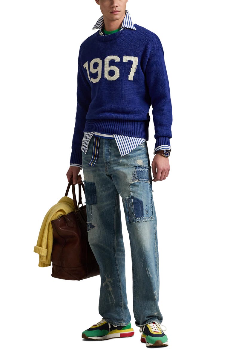 Polo Ralph Lauren 1967 Cotton Sweater, Alternate, color, Blue Combo