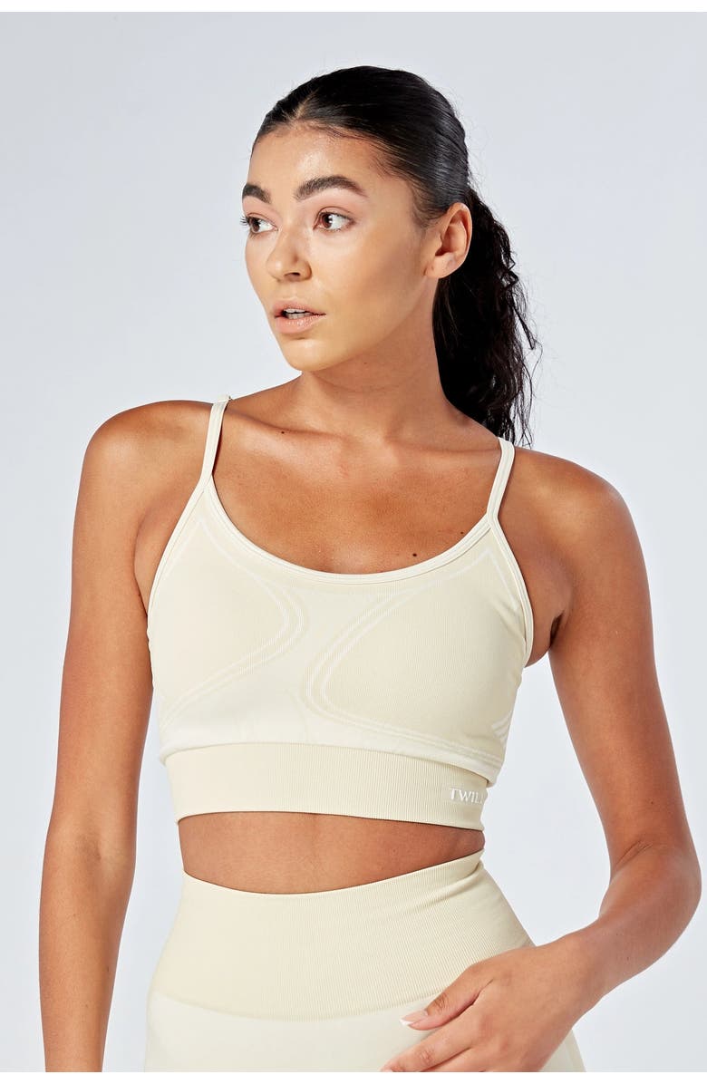 Twill Active Recycled Color Block Body Fit Seamless Sports Bra, Main, color,