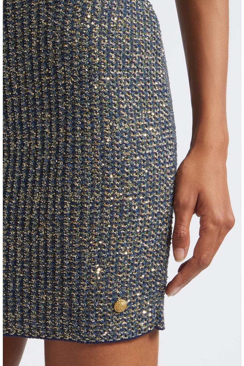 Glitter Tweed Skirt, Alternate, color, SQH NAVY/ MULTI