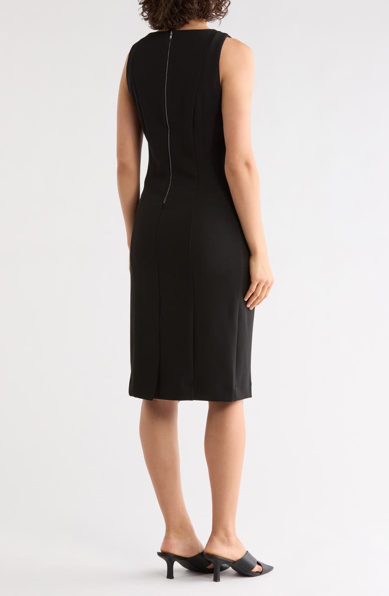 NORDSTROM RACK Sleeveless Crepe Shift Dress, Alternate, color, Black