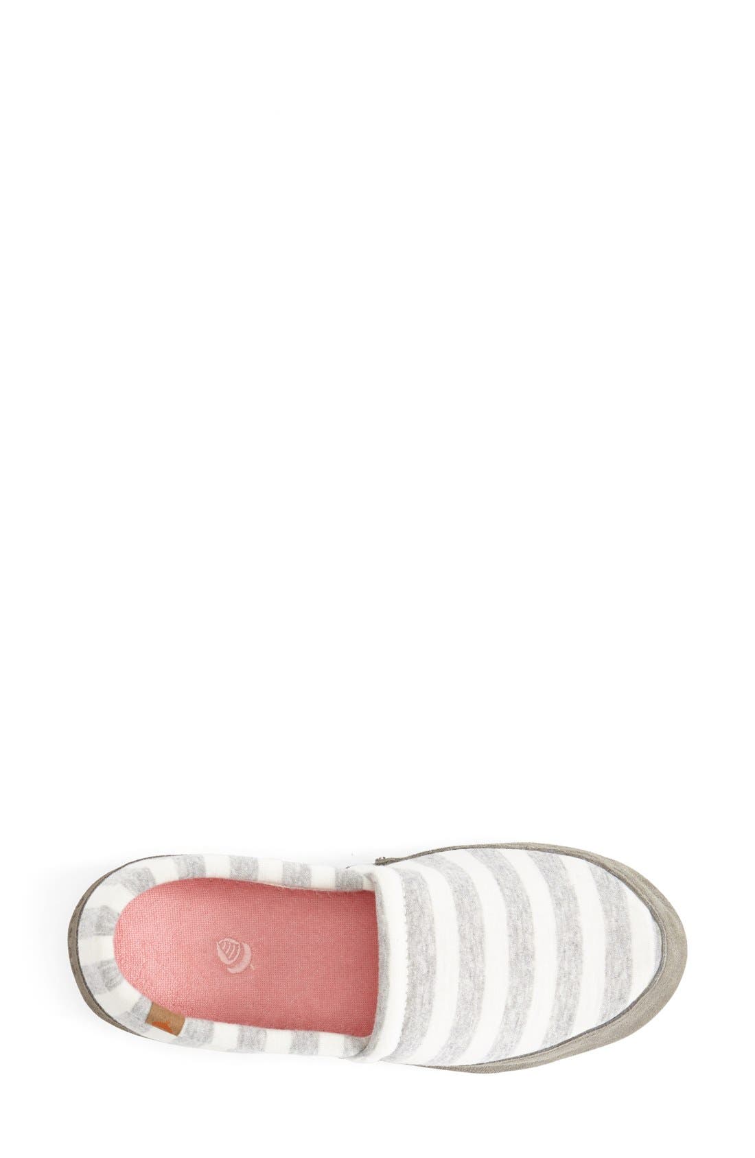 Summer Weight Moc Slipper, Alternate, color, WHITE STRIPE