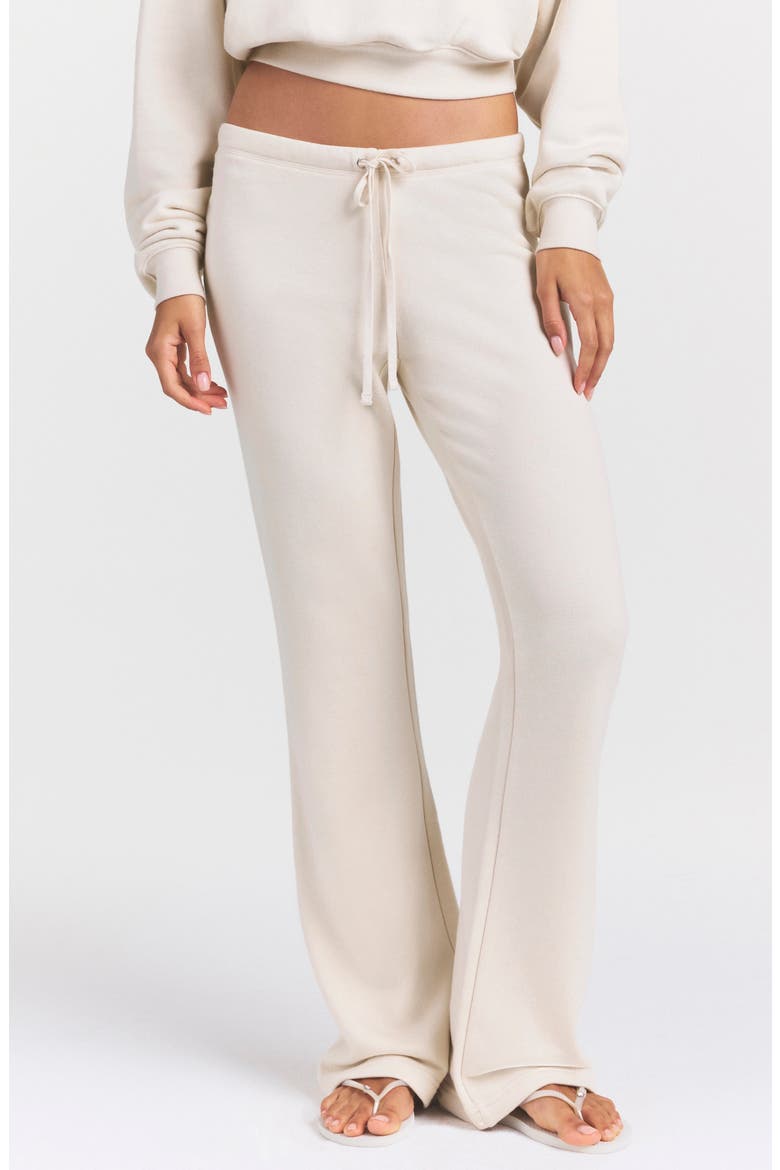Drapey French Terry Straight Leg Pants, Main, color, BUFF