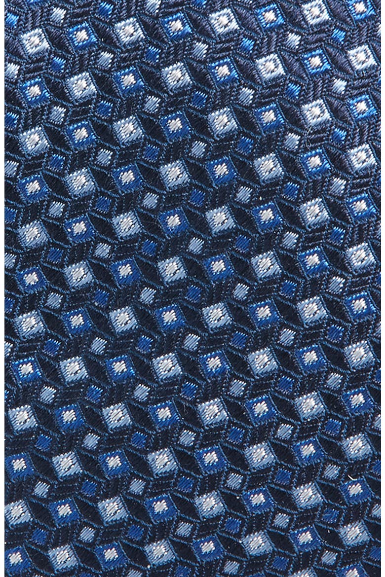 Neat Silk Tie, Alternate, color, NAVY